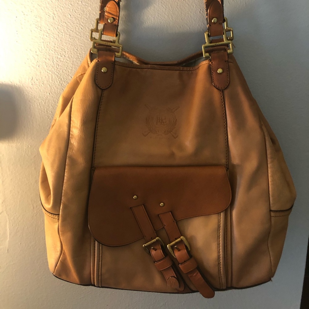 Ralph Lauren Leather Equestrian/Large Saddle Bag